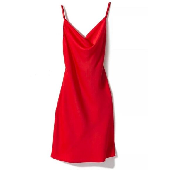 Urban Outfitters Red Satin Spaghetti Strap Cocktail Dress Sz Small Red Womens mi - Picture 13 of 13